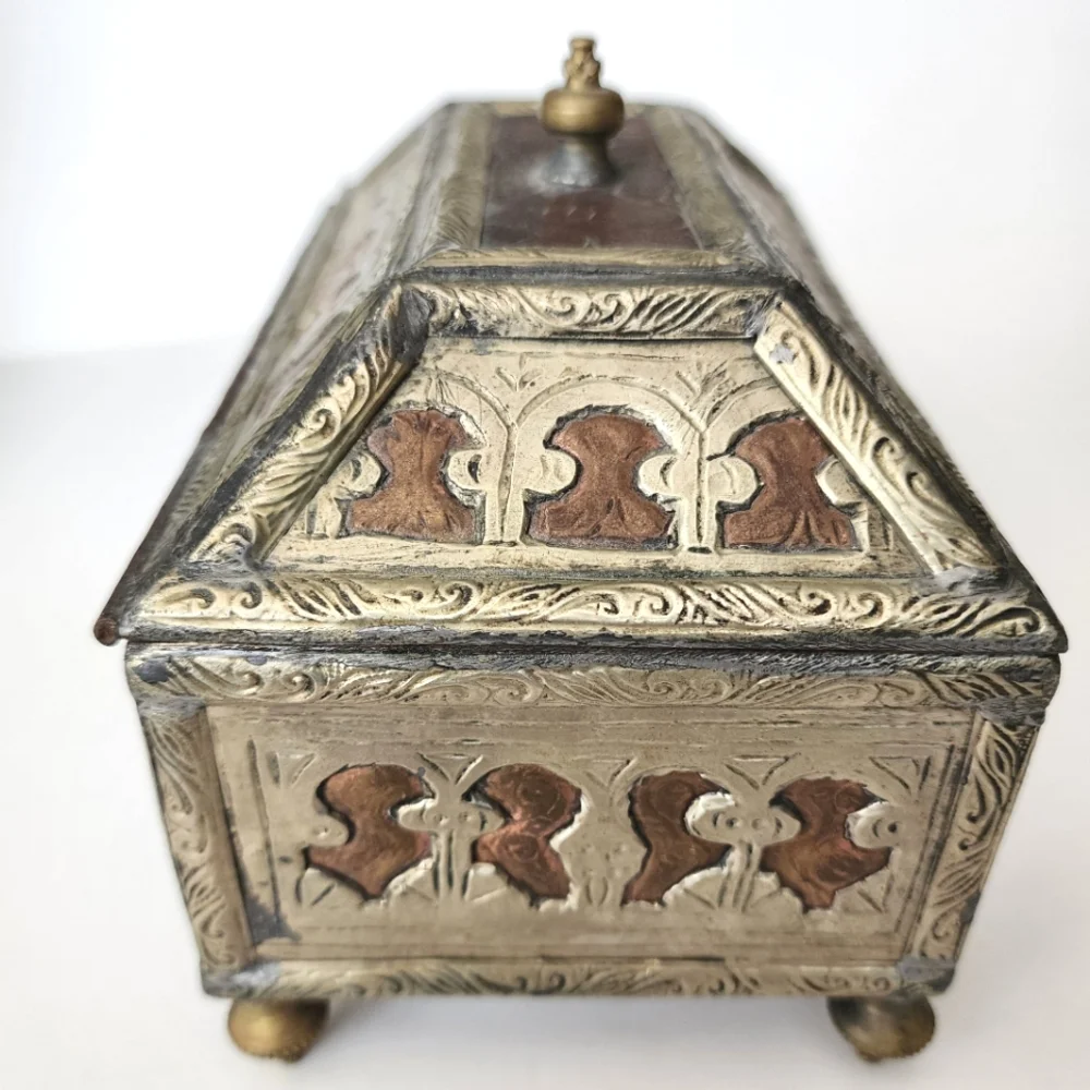 Vintage Moroccan Jewelry Chest Casket